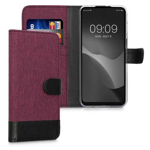 Husa Kwmobile pentru Motorola Moto G31/Moto G41, Textil, Rosu/Negru, 56995.20