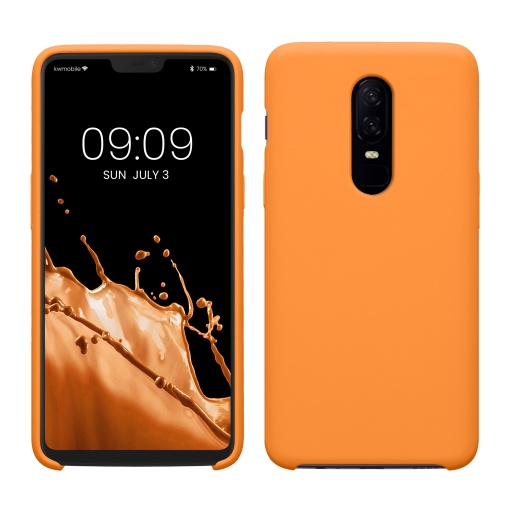 Husa Kwmobile pentru OnePlus 6, Portocaliu, Silicon, KWM0000099A031C