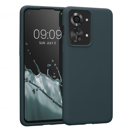 Husa Kwmobile pentru OnePlus Nord 2T, Silicon, Albastru, 58764.202