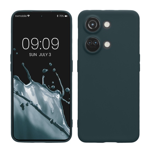 Husa Kwmobile pentru OnePlus Nord 3 5G, Verde inchis, Silicon, 61767.202