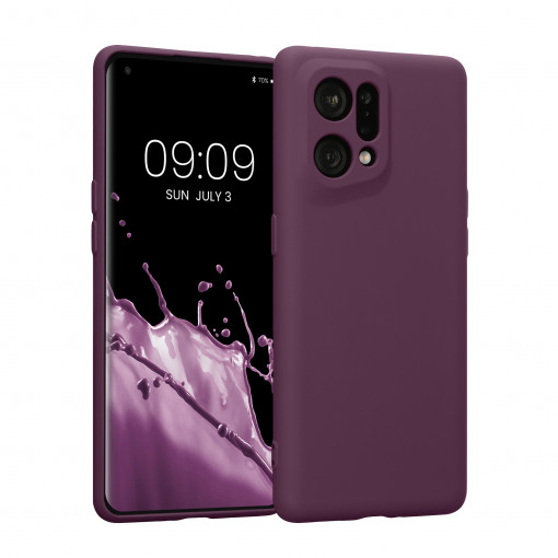 Husa Kwmobile pentru OPPO Find X5, Silicon, Violet, 57632.187