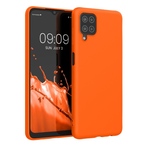 Husa Kwmobile pentru Samsung Galaxy A12, Portocaliu, Silicon, KWM000012BL058C - Img 1