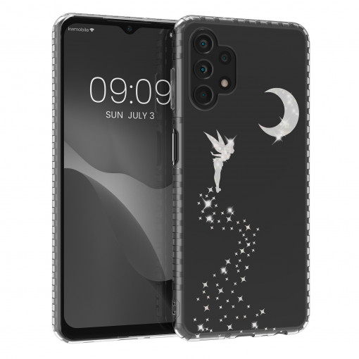 Husa Kwmobile pentru Samsung Galaxy A13, Silicon, Transparent/Argintiu, 58366.01