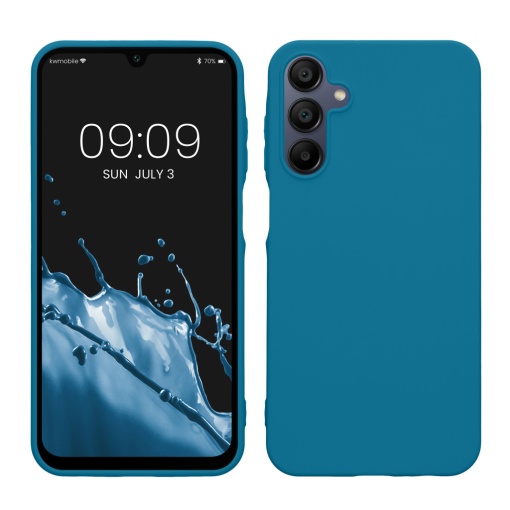 Husa Kwmobile pentru Samsung Galaxy A15 5G, Albastru, Silicon, KWM000021MH014C