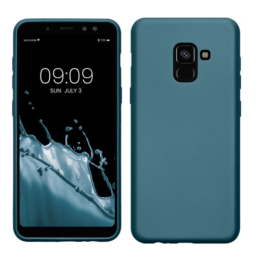 Husa Kwmobile pentru Samsung Galaxy A8 (2018), Albastru, Silicon, KWM0000093L013C