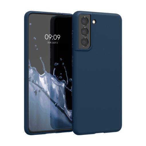 Husa Kwmobile pentru Samsung Galaxy S21, Albastru, Silicon, KWM000012BS049C