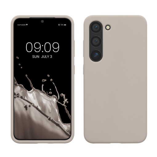 Husa Kwmobile pentru Samsung Galaxy S23, Gri deschis, Silicon, 60273.96