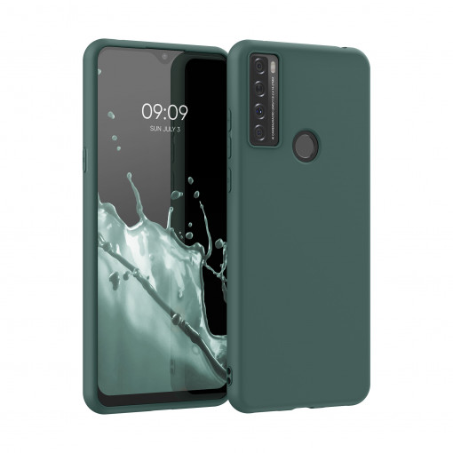 Husa Kwmobile pentru TCL 20 SE (2021), Silicon, Verde, 55693.166