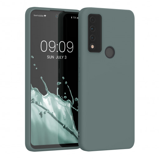 Husa Kwmobile pentru TCL 30 V 5G/30 XE 5G, Silicon, Verde, 58119.166