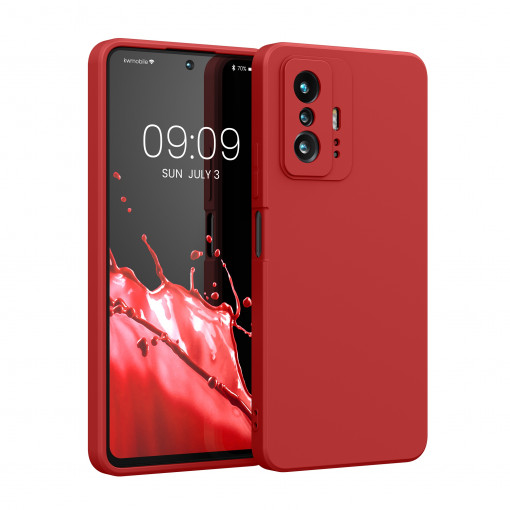 Husa Kwmobile pentru Xiaomi 11T/11T Pro, Silicon, Rosu, 56573.09