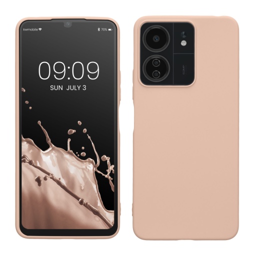 Husa Kwmobile pentru Xiaomi Poco C65/Redmi 13C, Crem, Silicon, KWM000020KM003C