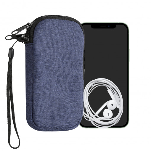 Husa Universala Kwmobile marime S - 4,5 inch, Textil, Albastru, 58228.1.17