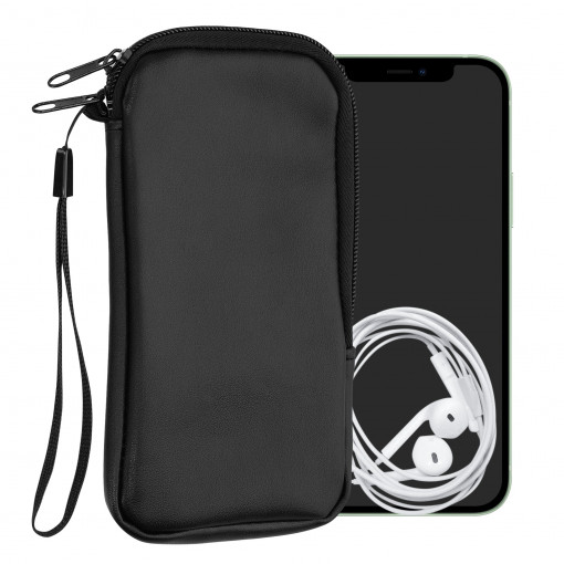 Husa Universala pentru telefon L - 6,5 inch, Piele ecologica, Negru, 49867.3.01