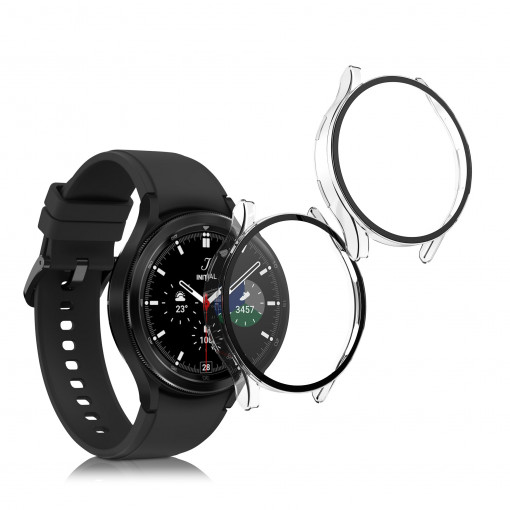 Set 2 huse pentru Samsung Watch 5 (40mm)/Watch 4 (40mm), Kwmobile, Transparent, Plastic, 58066.02