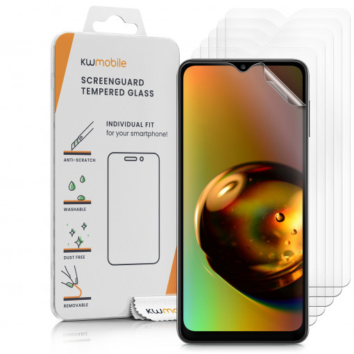 Set 6 Folii de protectie pentru Samsung Galaxy A32 5G, kwmobile, Fata, Transparenta, 57104.1