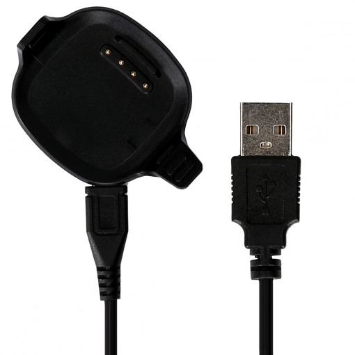 Cablu de incarcare USB pentru Garmin Forerunner 10/Forerunner 15, Kwmobile, Negru, Plastic, 45561.01