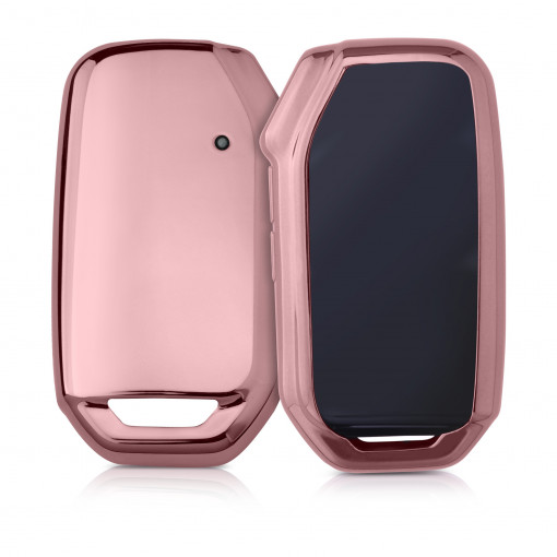 Husa Cheie Auto pentru Kia - 3 Butoane, Silicon, Rose Gold, 54031.93