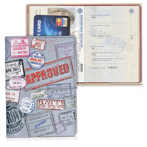 Husa de protectie pentru pasaport, Kwmobile, Multicolor, PVC, 49059.01