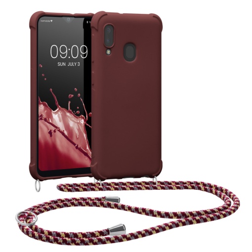 Husa Kwmobile cu jnur pentru Samsung Galaxy A20e, Violet, Silicon, 49966.187