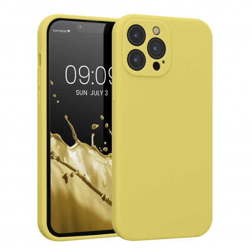 Husa Kwmobile pentru Apple iPhone 13 Pro Max, Silicon, Galben, 59361.149