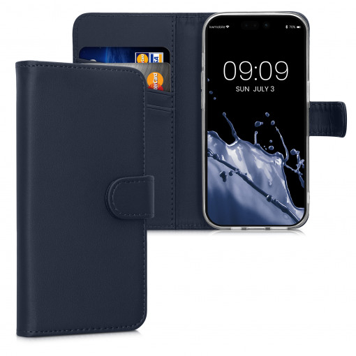 Husa Kwmobile pentru Apple iPhone 14 Pro, Piele ecologica, Albastru, 59214.17
