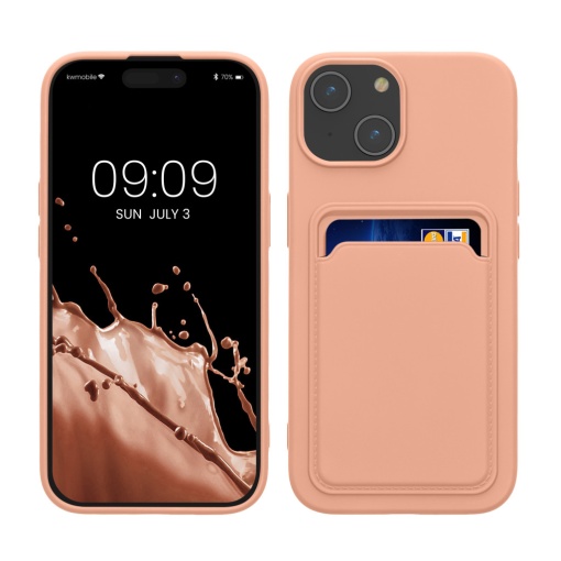 Husa Kwmobile pentru Apple iPhone 15, Roz deschis, Silicon, KWM000020EM008C