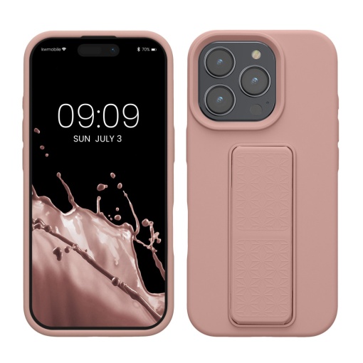 Husa Kwmobile pentru Apple iPhone 16 Pro, Roz deschis, Silicon, KWM000022UN004C