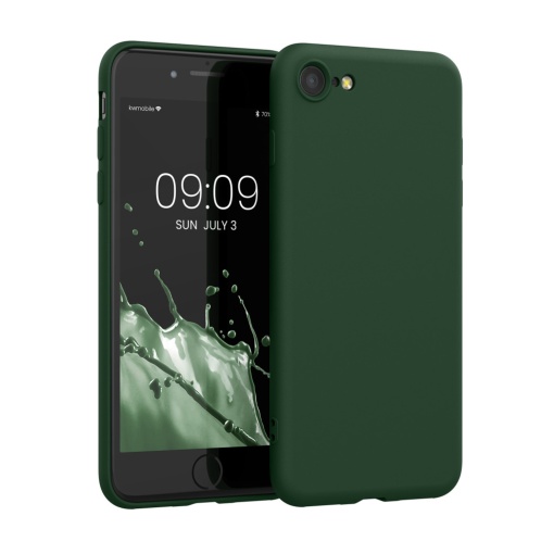 Husa Kwmobile pentru Apple iPhone SE (2022)/iPhone SE (2020)/iPhone 8, Verde inchis, Silicon, KWM000010IU095C