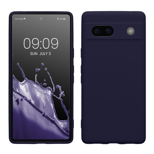 Husa Kwmobile pentru Google Pixel 7a, Albastru inchis, Silicon, KWM000019YF028C