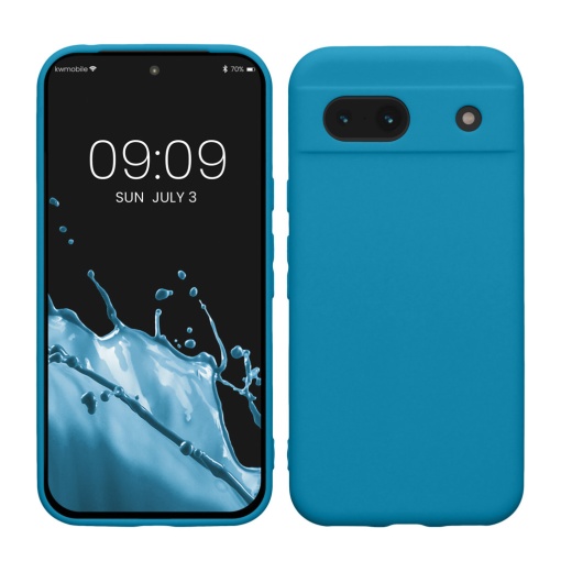Husa Kwmobile pentru Google Pixel 8a, Albastru, Silicon, KWM000020KU025C