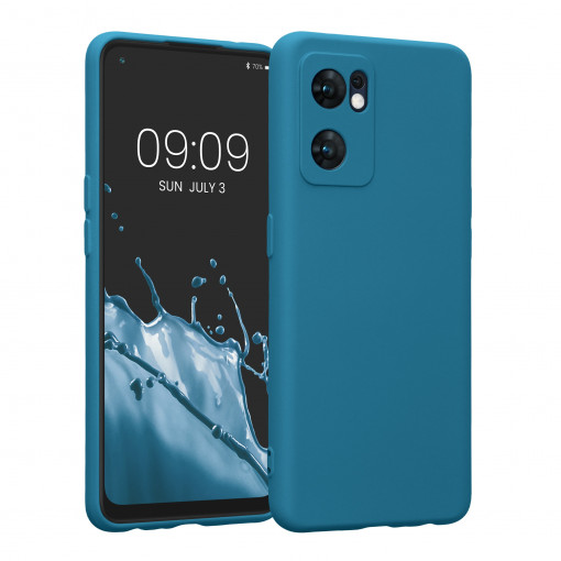 Husa Kwmobile pentru OPPO Find X5 Lite, Silicon, Albastru, 57633.224