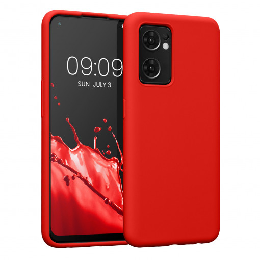 Husa Kwmobile pentru OPPO Find X5 Lite, Silicon, Rosu, 57630.09