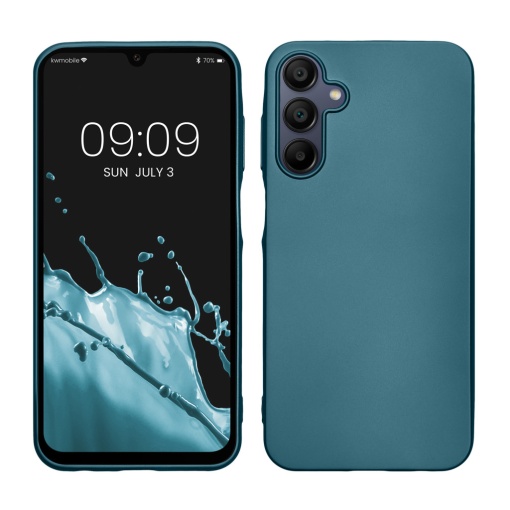 Husa Kwmobile pentru Samsung Galaxy A15 5G, Albastru, Silicon, KWM000021MJ010C