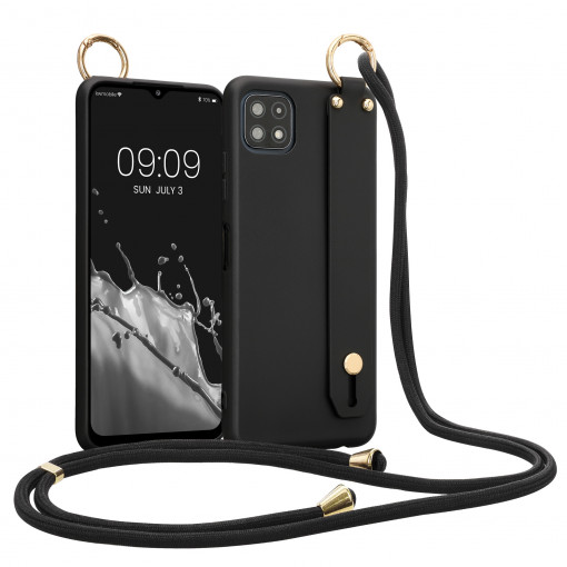 Husa Kwmobile pentru Samsung Galaxy A22 5G, Silicon, Negru, 58489.01