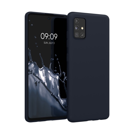 Husa Kwmobile pentru Samsung Galaxy A51, Albastru inchis, Silicon, KWM000010YZ042C