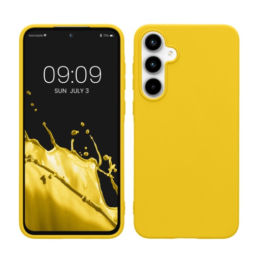 Husa Kwmobile pentru Samsung Galaxy A55 5G, Galben, Silicon, KWM000021MG023C