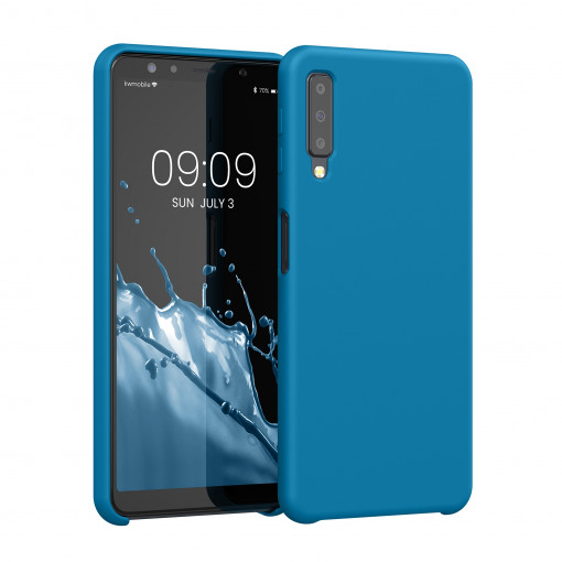 Husa Kwmobile pentru Samsung Galaxy A7 (2018), Silicon, Albastru, 47730.224