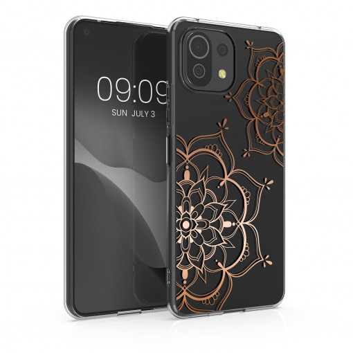 Husa Kwmobile pentru Xiaomi Mi 11 Lite 5G/11 Lite 5G NE, Silicon, Transparent/Rose Gold, 57081.02