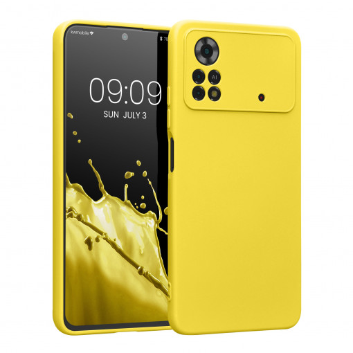 Husa Kwmobile pentru Xiaomi Poco X4 Pro 5G, Silicon, Galben, 57983.165