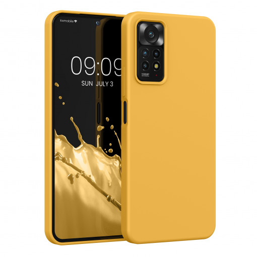 Husa Kwmobile pentru Xiaomi Redmi Note 11 Pro/Redmi Note 11 Pro 5G, Silicon, Galben, 57373.191 - Img 1