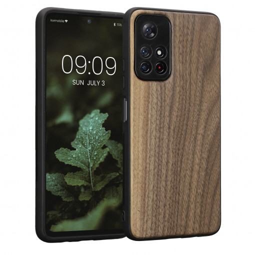 Husa Kwmobile pentru Xiaomi Redmi Note 11S 5G/Poco M4 Pro 5G, Lemn, Maro, 58094.18