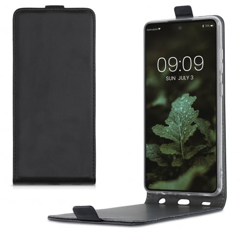 Husa pentru Samsung Galaxy A52, Piele ecologica, Negru, 54350.01