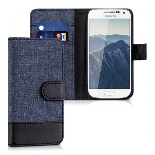 Husa pentru Samsung Galaxy S4 Mini, Textil, Albastru, 35284.17