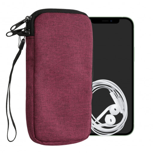 Husa Universala Kwmobile marime XL - 6,8 inch, Textil, Rosu, 58228.4.20