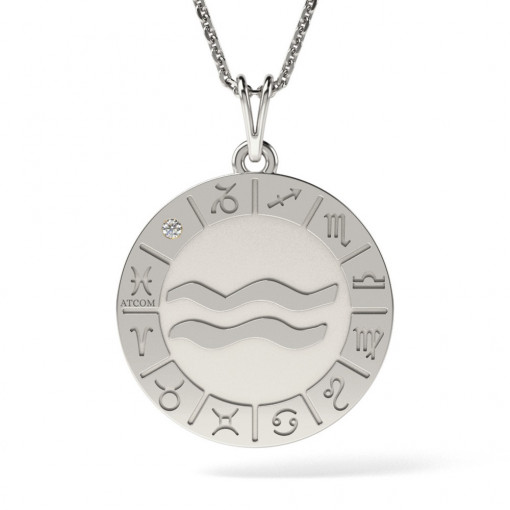 Lantisor cu pandantiv din argint model Aquarius