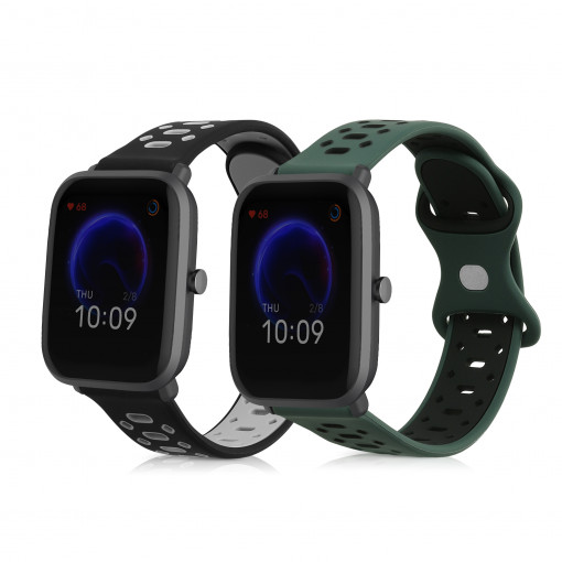Set 2 curele pentru Huami Amazfit Bip/Amazfit Bip Lite/Amazfit Bip Pop, Kwmobile, Multicolor, Silicon, 58988.02