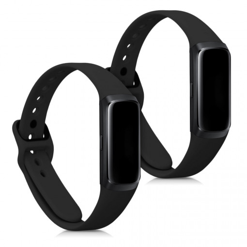 Set 2 Curele pentru Samsung Galaxy Fit (SM-R370), kwmobile, Silicon, Negru, 50233.47