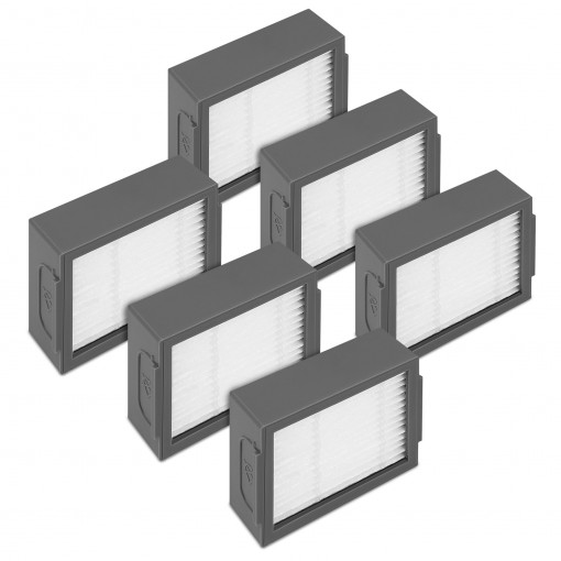 Set 6 Filtre de schimb pentru aspirator iRobot Roomba E5/Roomba E6/Roomba E7, Kwmobile, Gri, Plastic, 49154.02