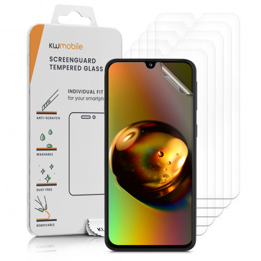 Set 6 folii de protectie Kwmobile pentru Samsung Galaxy A40, Fata, Polimer, 57588.1