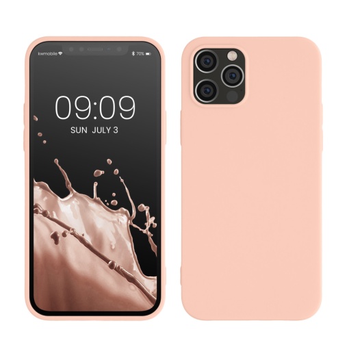 Husa Kwmobile pentru Apple iPhone 12/iPhone 12 Pro, Crem, Silicon, KWM0000129A058C